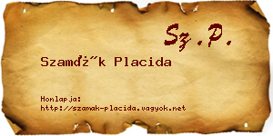 Szamák Placida névjegykártya